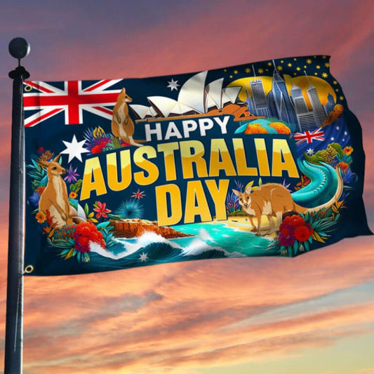 Happy Australia Day Grommet Flag
