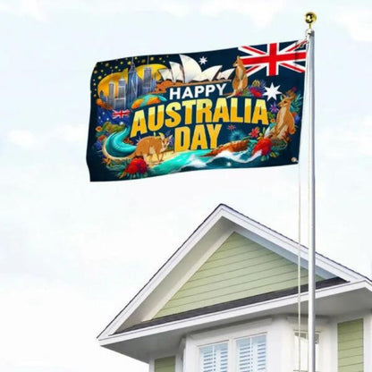 Happy Australia Day Grommet Flag