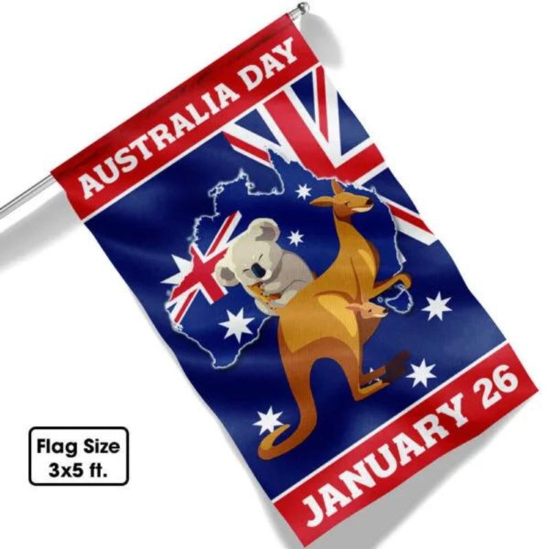 Happy Australia Day January 26 Flag