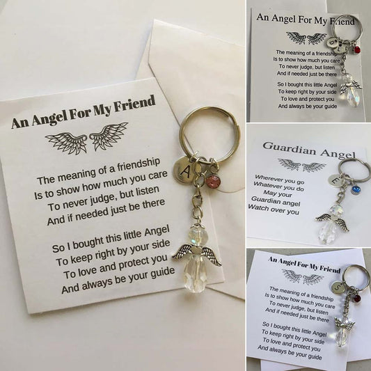 Customizable Guardian Angel Keychain - Perfect Best Friend Gift