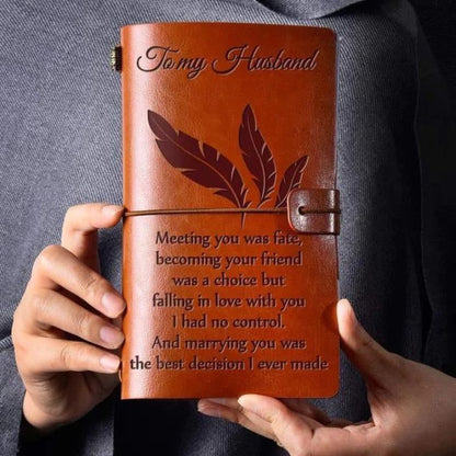 Meeting You was Fate - Engraved Leather Journal Notebook
