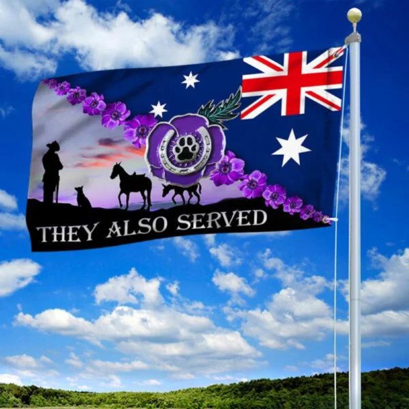 Purple Poppy Australian Grommet Flag They Also Served