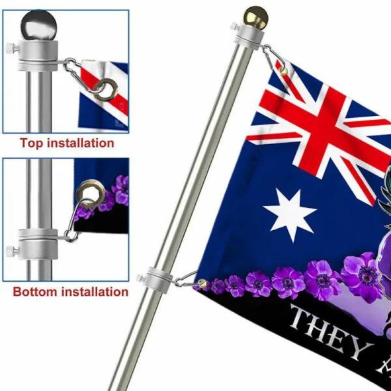 Purple Poppy Australian Grommet Flag They Also Served