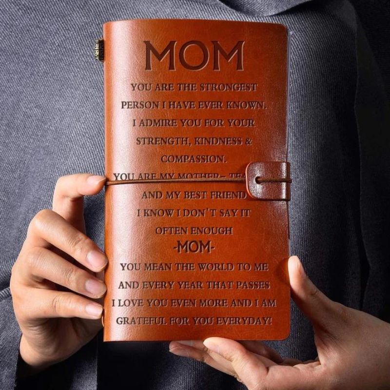 To My Mom - Grateful for You Everyday - Engraved Leather Journal Notebook