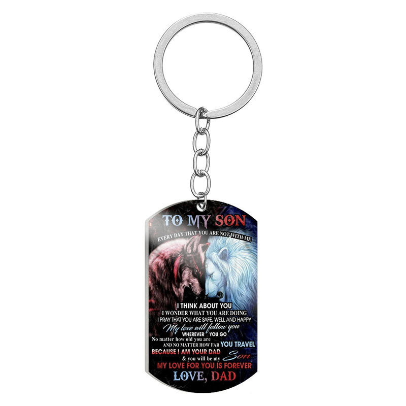 My Love For You Is Forever - Wolf & Lion Multi Colors Personalized Keychain