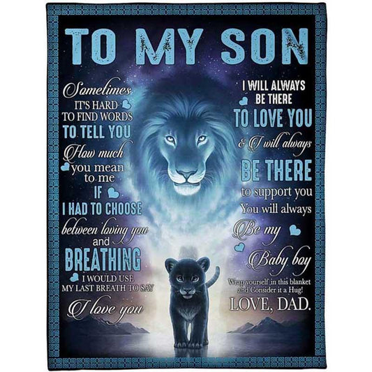 To My Son - Lion Love - G003 - Fleece Blanket