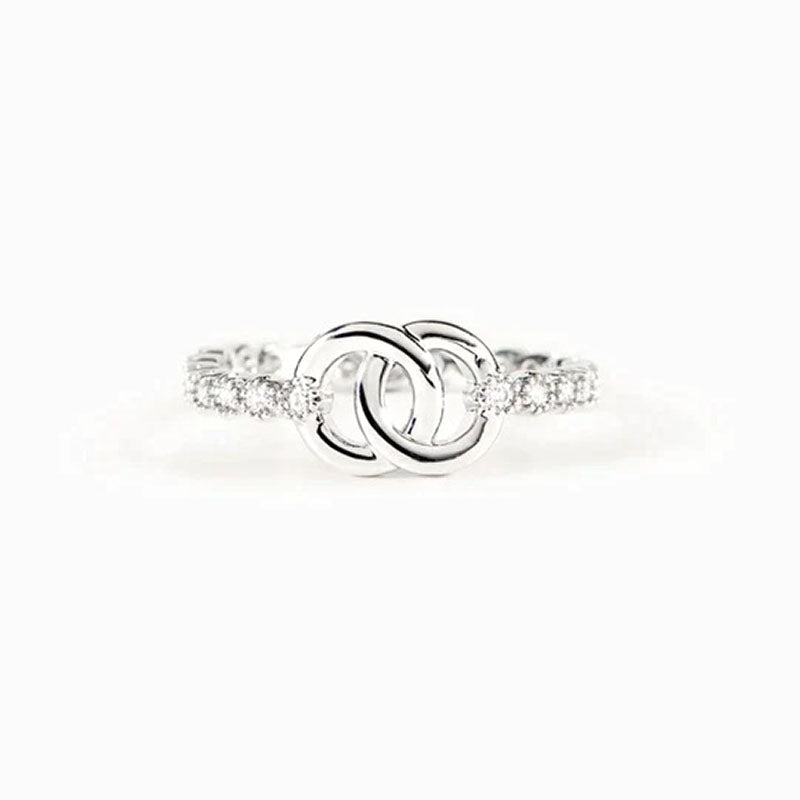 Part Of Each Other Matching Pave Interlocking Ring