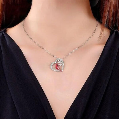 Cardinal Heart Pendant Necklace