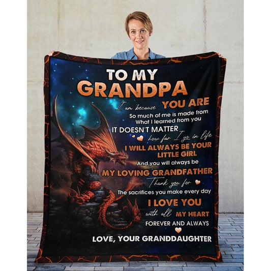 To My Grandpa - From Granddaughter - A313 - Premium Blanket