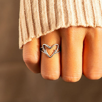 Sterling Silver Heart Wire Ring