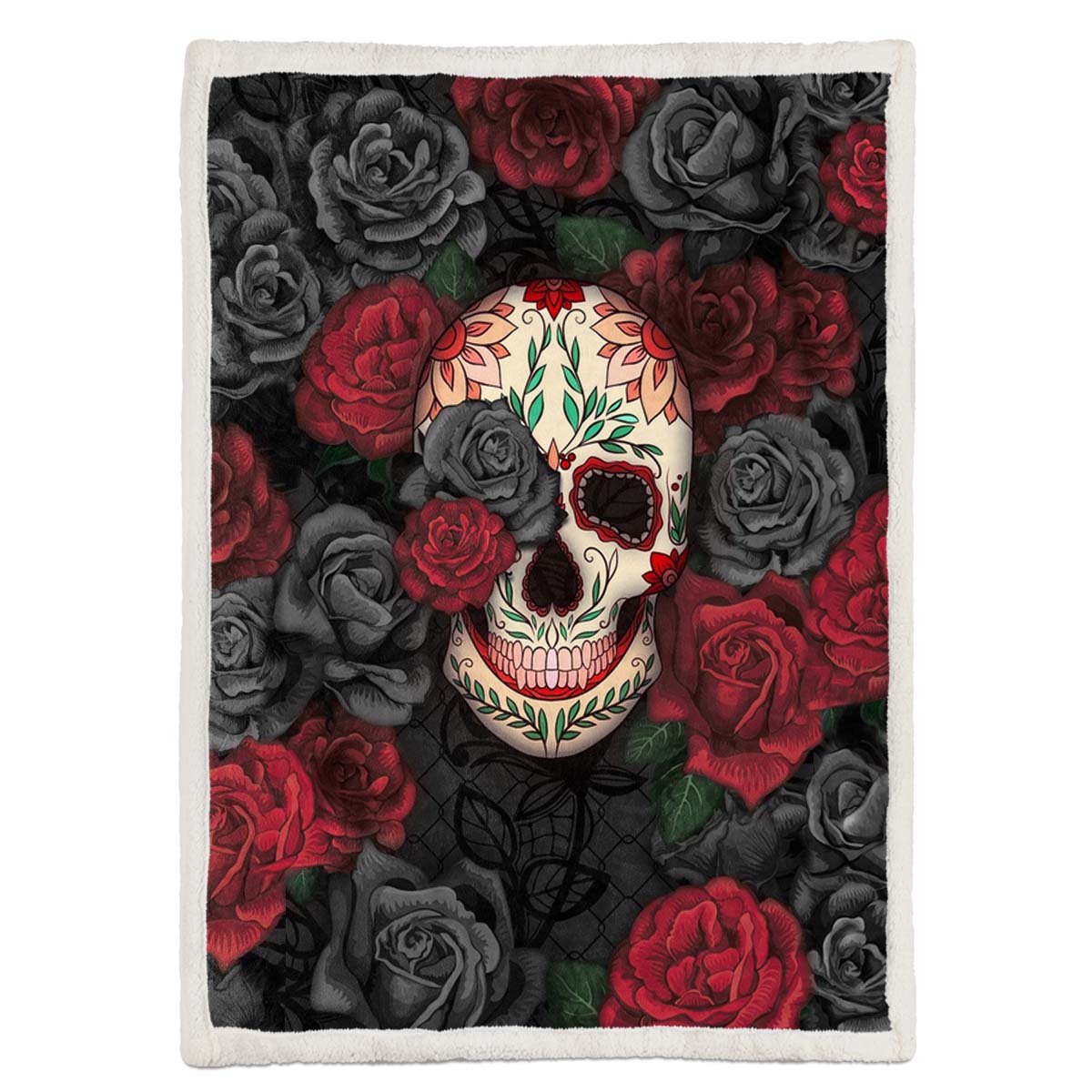 Rose Skull - B184 - Premium Blanket