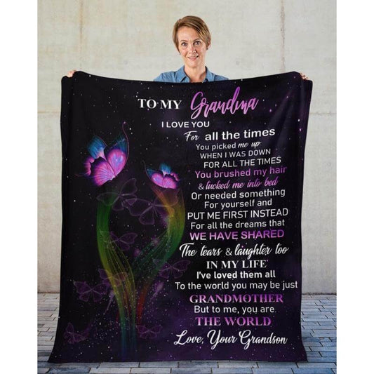 To My Grandma - From Grandson - A319 - Premium Blanket