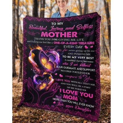 To My Mom - From Daughter  - A370 - Premium Blanket