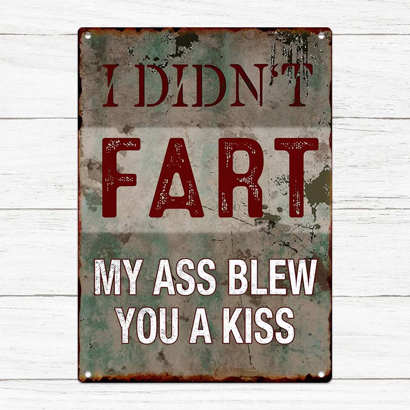 Blew You A Kiss Funny Metal Sign For Garage Vintage Bar Signs Home Decor For Men Sarcastic Bathroom Accessories Home Signs