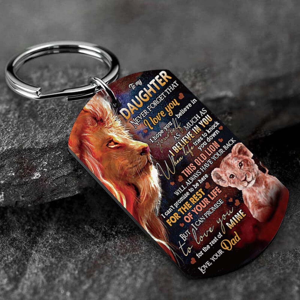 Dad To Daughter - Never Forget That I Love You - Lion Multi Colors Personalized Keychain - A883