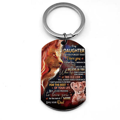 Dad To Daughter - Never Forget That I Love You - Lion Multi Colors Personalized Keychain - A883