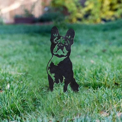 French Bulldog Metal Silhouette