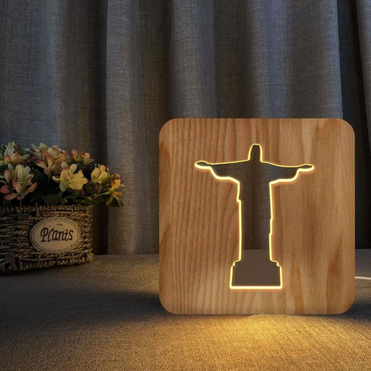Jesus Wooden Decorative Light