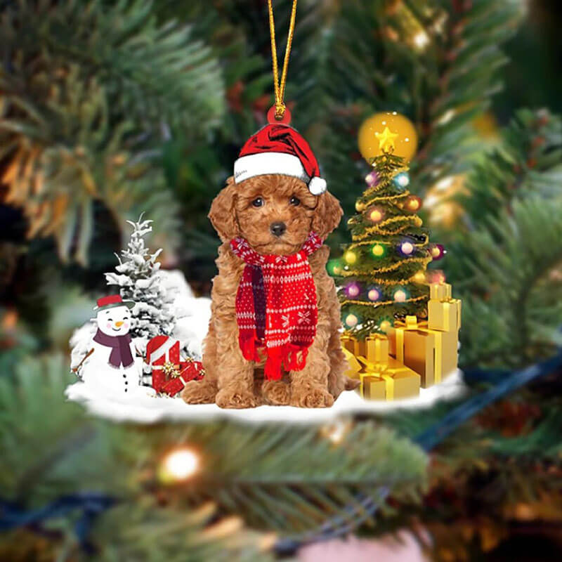 Poodle Christmas Ornament SM014