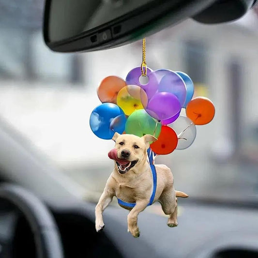Labrador Retriever Dog Fly With Bubbles Car Hanging Ornament BC061