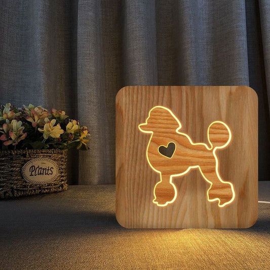 Poodle Wooden Decorative Light