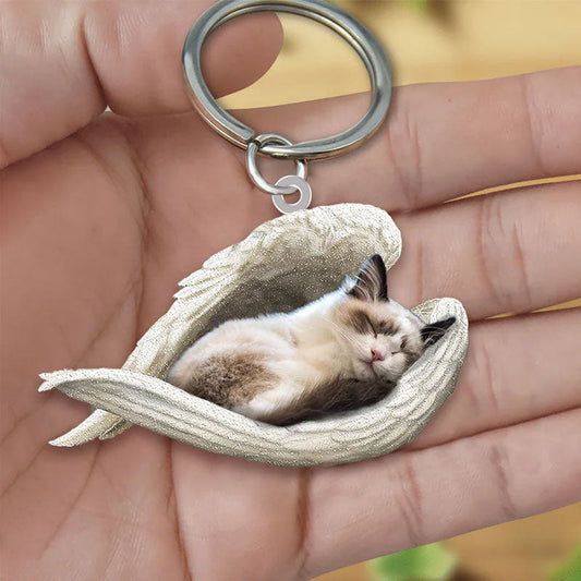 Sleeping Angel Acrylic Keychain Ragdoll Cat SA026