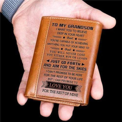 To My Grandson - You Will Never Lose - Tri-fold Wallet