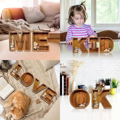 Personalized Wooden Letter Piggy Bank 🔥Buy 2 Free Shipping🔥