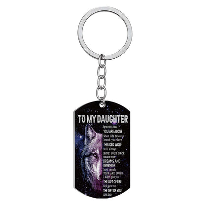 Life Gave Me The Gift Of You - Wolf Multi Colors Personalized Keychain - A885