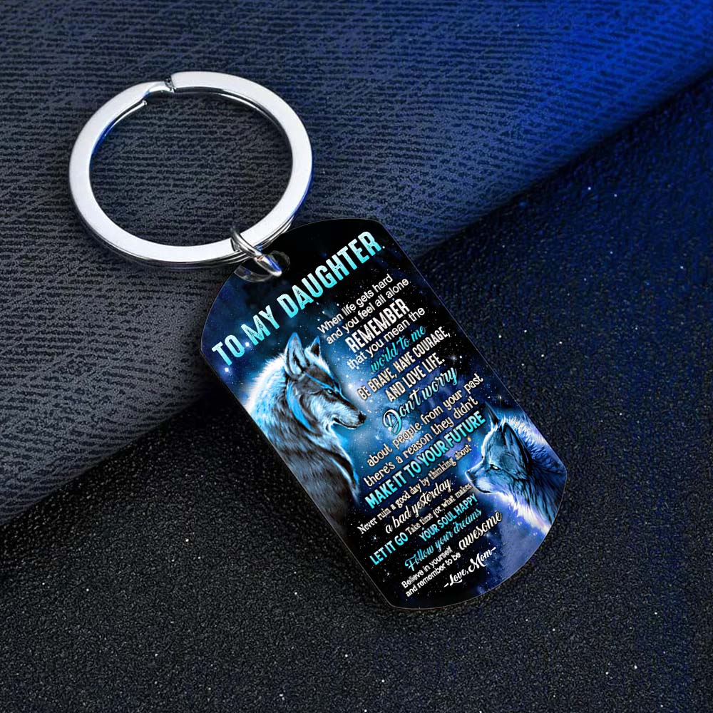 Mom To Daughter - Let It Go - Wolf Multi Colors Personalized Keychain - A882