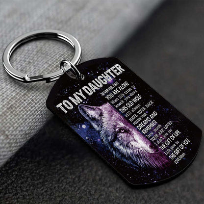 Mom To Daughter - Life Gave Me The Gift Of You - Wolf Multi Colors Personalized Keychain - A885