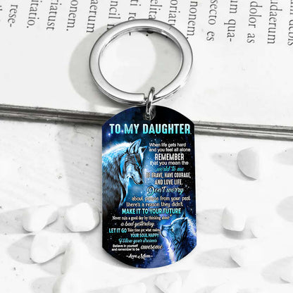 Let It Go - Wolf Multi Colors Personalized Keychain - A882