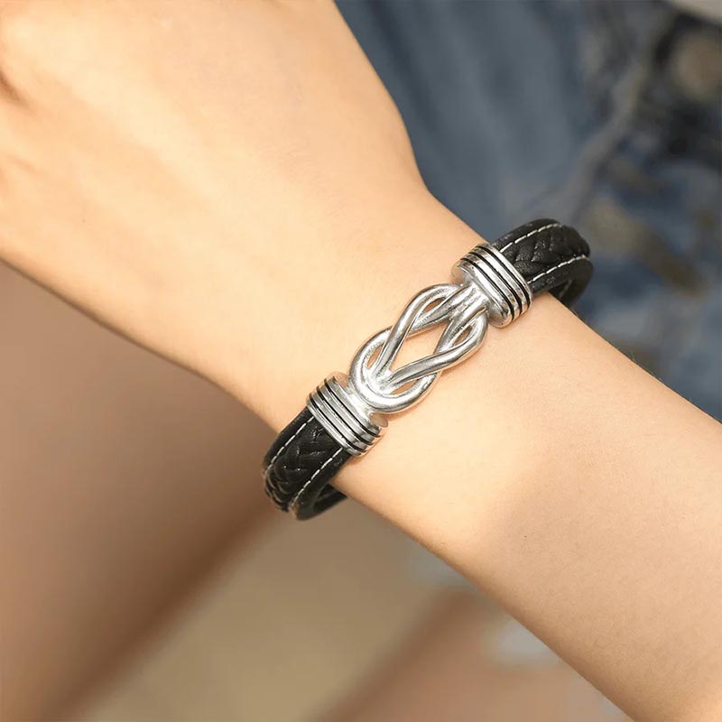 "Mom And Daughter Forever Linked Together" Braided Leather Bracelet - Love My Daughter
